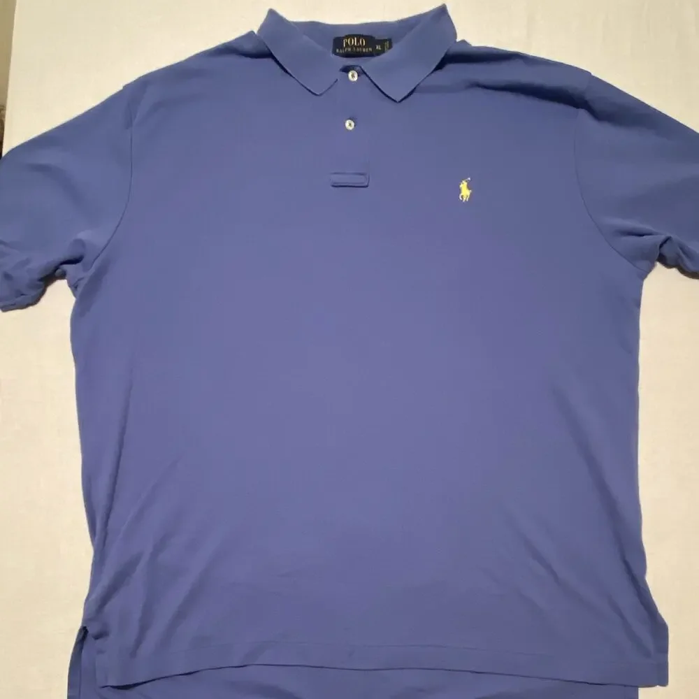 Polo Ralph Lauren Golf Blue Solid Knit Stretch Polo Shirt Men’s XL Classic Fit